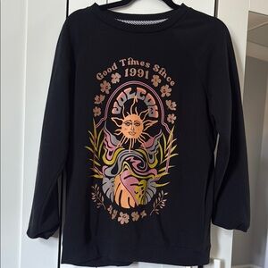 Volcom Black and Pink Sweatshirt Hoodie